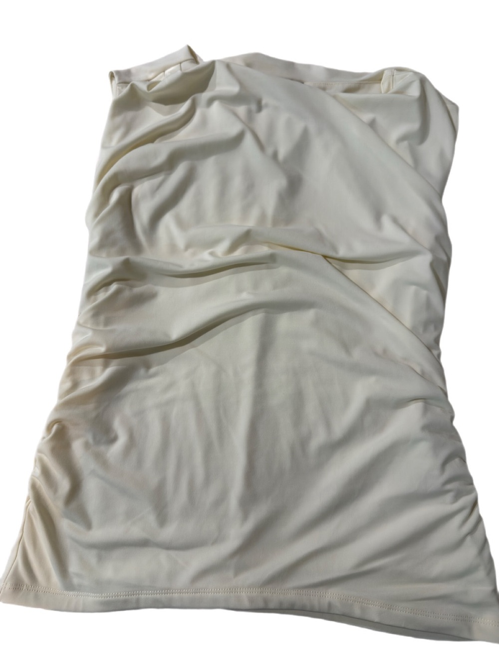INC International Concepts Cream Sleeveless Ruched Tank Top Size S Like New